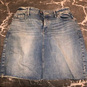 Denim Skirt w/ Raw Hem